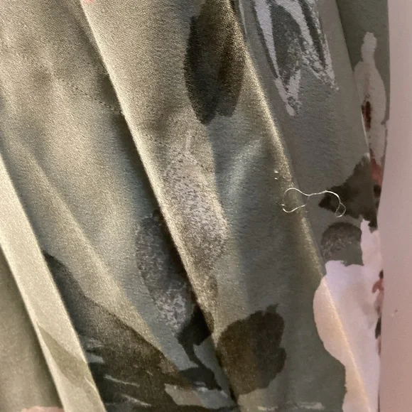 Abercrombie & Fitch Giselle Pleated One Shoulder Green Floral Maxi Dress Size M - Picture 7 of 16